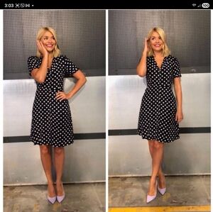 Claudie Pierlot Paris Chic Black Heart Print Midi Dress, Size 4